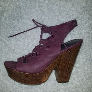 G by guess strappy wedge heel